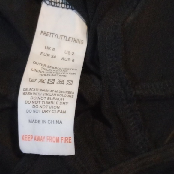 PrettyLittleThing Black Mesh Dress,Size 2 - Picture 11 of 12